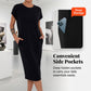 Lässiges Kurzarm-T-Shirt-Kleid für Damen