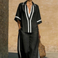 Zweiteiliges Freizeit-Set für Damen im Color-Block-Look