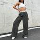 🔥Designer-Modell! Damen weite Anzughose – mit farbigem Kontrastgürtel | Leichter, fließender Stoff | Tragbar das ganze Jahr über ✨