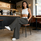 🔥Designer-Modell! Damen weite Anzughose – mit farbigem Kontrastgürtel | Leichter, fließender Stoff | Tragbar das ganze Jahr über ✨