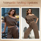 💃 2-teiliges Set – Schulterfreies Oberteil und Hose für Damen 🌟