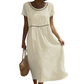 👗Lässiges Sommerkleid mit Rundhalsausschnitt und Spitzenverzierung