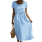 👗Lässiges Sommerkleid mit Rundhalsausschnitt und Spitzenverzierung