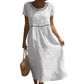 👗Lässiges Sommerkleid mit Rundhalsausschnitt und Spitzenverzierung