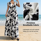 👗Maxikleid mit Blumenmuster, V-Ausschnitt und geraffter Taille