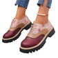 🌺Damen-Brogues mit Blumenmuster und Plateau-Sohle