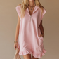 🌸HOT SALE 50% OFF🌸Women's Sleeveless Half-Zip Ruffle Hem Dress