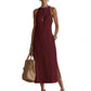 👗 50% RABATT! ✨ Damen Neckholder-Midikleid mit Spitzeneinsatz – Feminin, leicht & elegant – Perfekt für Sommer, Gartenpartys oder einen romantischen Look – zart und vielseitig 💖🌸