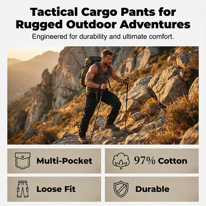 👖 50% RABATT! ⚡ Taktische Cargo-Hose für Männer – Gerader Schnitt, Atmungsaktive Premium-Baumwolle & Praktische Taschen Für Arbeit, Reise & Alltag 🎒