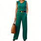 Set aus ärmellosem Oberteil und Hose mit weitem Bein für Damen