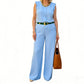 Set aus ärmellosem Oberteil und Hose mit weitem Bein für Damen