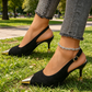 👠Kitten Heels mit spitzer Zehenpartie, Metallkappe und Fersenriemen