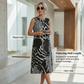 🎁Neuwaren 50% Rabatt💥Ärmelloses Midikleid für Damen mit Leopardenmuster