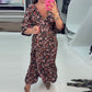 🌺Maxikleid mit V-Ausschnitt und 3/4-Ärmeln