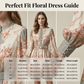 🌸 Zeitlose Eleganz – Romantisches Minikleid mit Blumenmuster und hohem Ausschnitt🌷