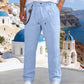 💥✨Zeitlich begrenztes Sonderangebot: 50 % Rabatt🌞 Boho-Chic-Hose aus Leinenmischung mit Kordelzug 🌊