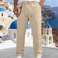 💥✨Zeitlich begrenztes Sonderangebot: 50 % Rabatt🌞 Boho-Chic-Hose aus Leinenmischung mit Kordelzug 🌊