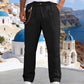 💥✨Zeitlich begrenztes Sonderangebot: 50 % Rabatt🌞 Boho-Chic-Hose aus Leinenmischung mit Kordelzug 🌊