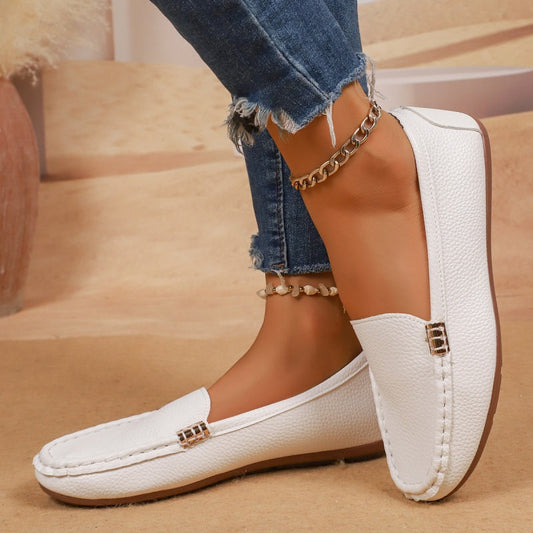 🌺Damen-PU-Leder Loafers, flach