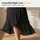 Langes Damenkleid mit V-Ausschnitt und Polka-Dots
