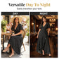 Langes Damenkleid mit V-Ausschnitt und Polka-Dots