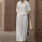 Set aus Freizeit-Oberteil und Hose mit weitem Bein für Damen