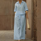 Set aus Freizeit-Oberteil und Hose mit weitem Bein für Damen