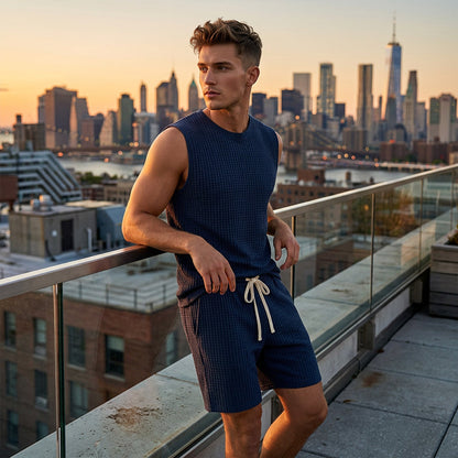 💥Zeitlich begrenztes Angebot – Set aus Tanktop und Shorts für Herren im Freizeit-Sport-Stil