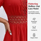 🌺Schickes Kleid mit V-Ausschnitt und Spitzenausschnitten