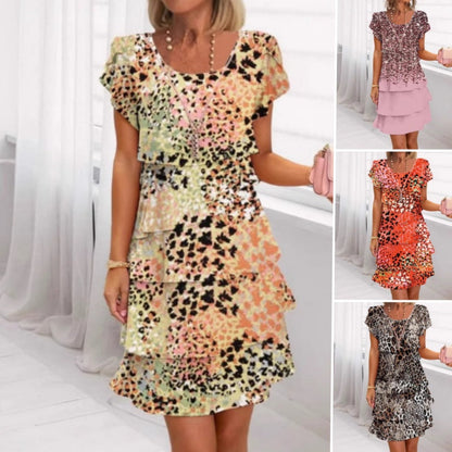🌺Versatile Stylish Leopard Colorful Print Sequin Dress