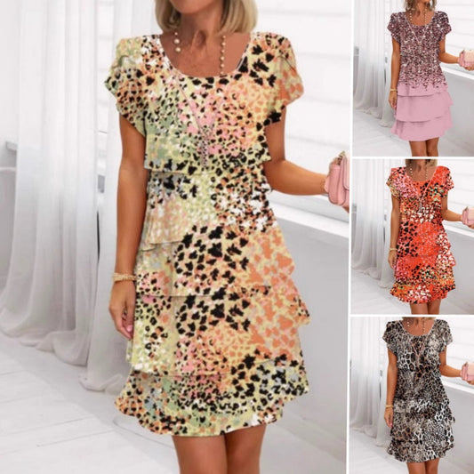 🌺Versatile Stylish Leopard Colorful Print Sequin Dress