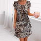 🌺Versatile Stylish Leopard Colorful Print Sequin Dress