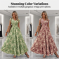 🏖️55 % Rabatt!!💃Maxikleid mit V-Ausschnitt, gerafftem Blumenmuster – Leichtes Baumwollmischgewebe, ein Must-have für den Sommer