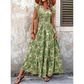🏖️55 % Rabatt!!💃Maxikleid mit V-Ausschnitt, gerafftem Blumenmuster – Leichtes Baumwollmischgewebe, ein Must-have für den Sommer