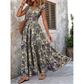 🏖️55 % Rabatt!!💃Maxikleid mit V-Ausschnitt, gerafftem Blumenmuster – Leichtes Baumwollmischgewebe, ein Must-have für den Sommer