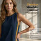 Lässiges Set aus ärmellosem Colorblock-Oberteil und Hose mit weitem Bein