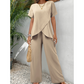 🌺Lässiges Outfit für Damen: asymmetrisches Oberteil und Hose mit weitem Bein
