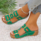 Sommerliche Plateau-Strand-Sandalen für Damen mit Cut-outs und offener Zehenpartie