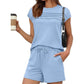 ✨ Damen Pintuck-T-Shirt & Schnürhosen 2-teiliges Set – bequem, stylisch & perfekt aufeinander abgestimmt – ideal für Alltag, Homeoffice & Freizeit