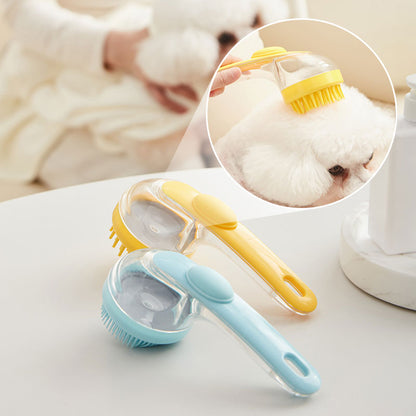 Bade-Bürste für Haustiere mit langem Stiel und Shampoo-Spender