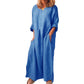 🔥 LIMITIERT: 50% RABATT ⏰ Lockeres Maxi-Kleid aus Baumwolle & Leinen 👗 atmungsaktiv & stilvoll natürlich ✨