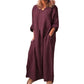 🔥 LIMITIERT: 50% RABATT ⏰ Lockeres Maxi-Kleid aus Baumwolle & Leinen 👗 atmungsaktiv & stilvoll natürlich ✨