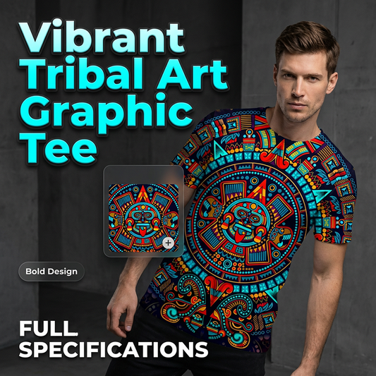 Kurzarm-T-Shirt im Vintage-Tribal-Art-Stil für Herren