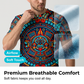 Kurzarm-T-Shirt im Vintage-Tribal-Art-Stil für Herren