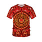 Kurzarm-T-Shirt im Vintage-Tribal-Art-Stil für Herren