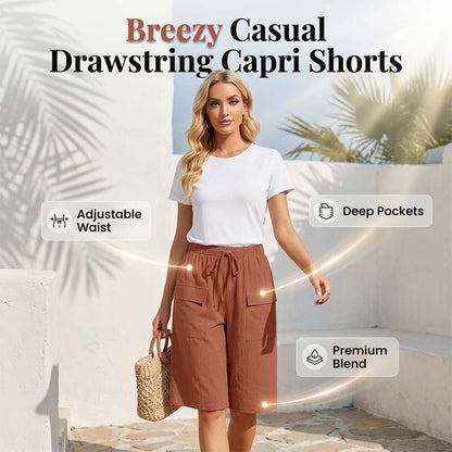 🔥 50% RABATT 👖 Damen Capri Shorts mit Kordelzug – lässig, bequem & perfekt für den Sommer ☀️