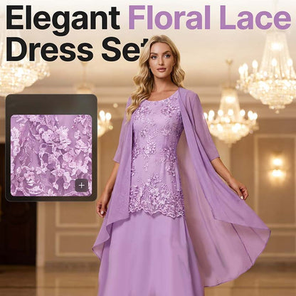 🔥 55% RABATT 💥 Damen Set: Knielanges elegantes Kleid & Cardigan – stilvoll, feminin & perfekt für jeden Anlass ✨