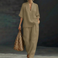 🥳🔥 2026 HOT SALE -50% 💞 Damen Casual Set: V-Ausschnitt Top & Wide-Leg Hose – modern, bequem & stilvoll ✨