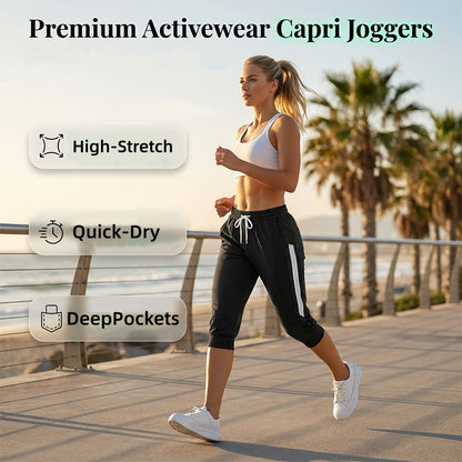 🏃‍♀️Capri-Jogginghose für Damen mit Kordelzug und Taschen