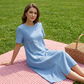 🌺Lässiges Midi-Kleid für Damen mit unregelmäßig angeordneten Knöpfen